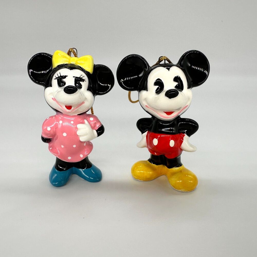 Disney Mickey Minnie Mouse Vintage Porcelain Ceramic Figurines Ornaments